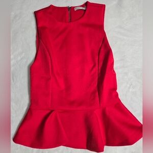 Nwd Alice + Olivia Poppy Crew Neck Peplum Top